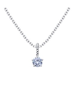 April Birthstone Silver Necklace SPE-5702